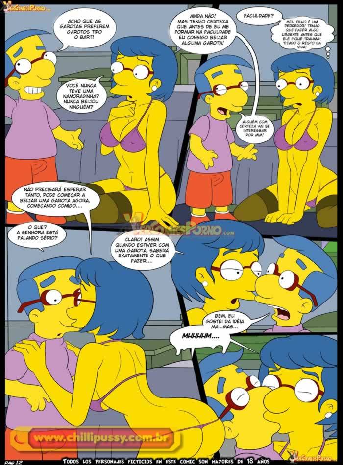 Simpsons Incesto: Milhouse ganha aula de sexo da mamãe