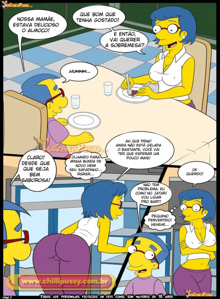 Simpsons Incesto: Milhouse ganha aula de sexo da mamãe