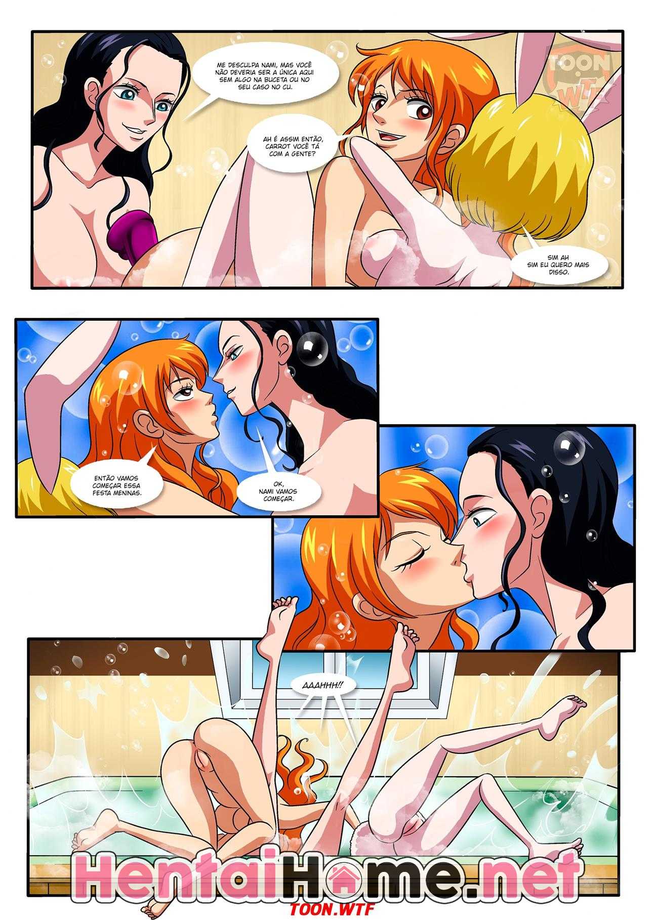 One Piece Pornô: Bolhas Coelhinhas e Peitos